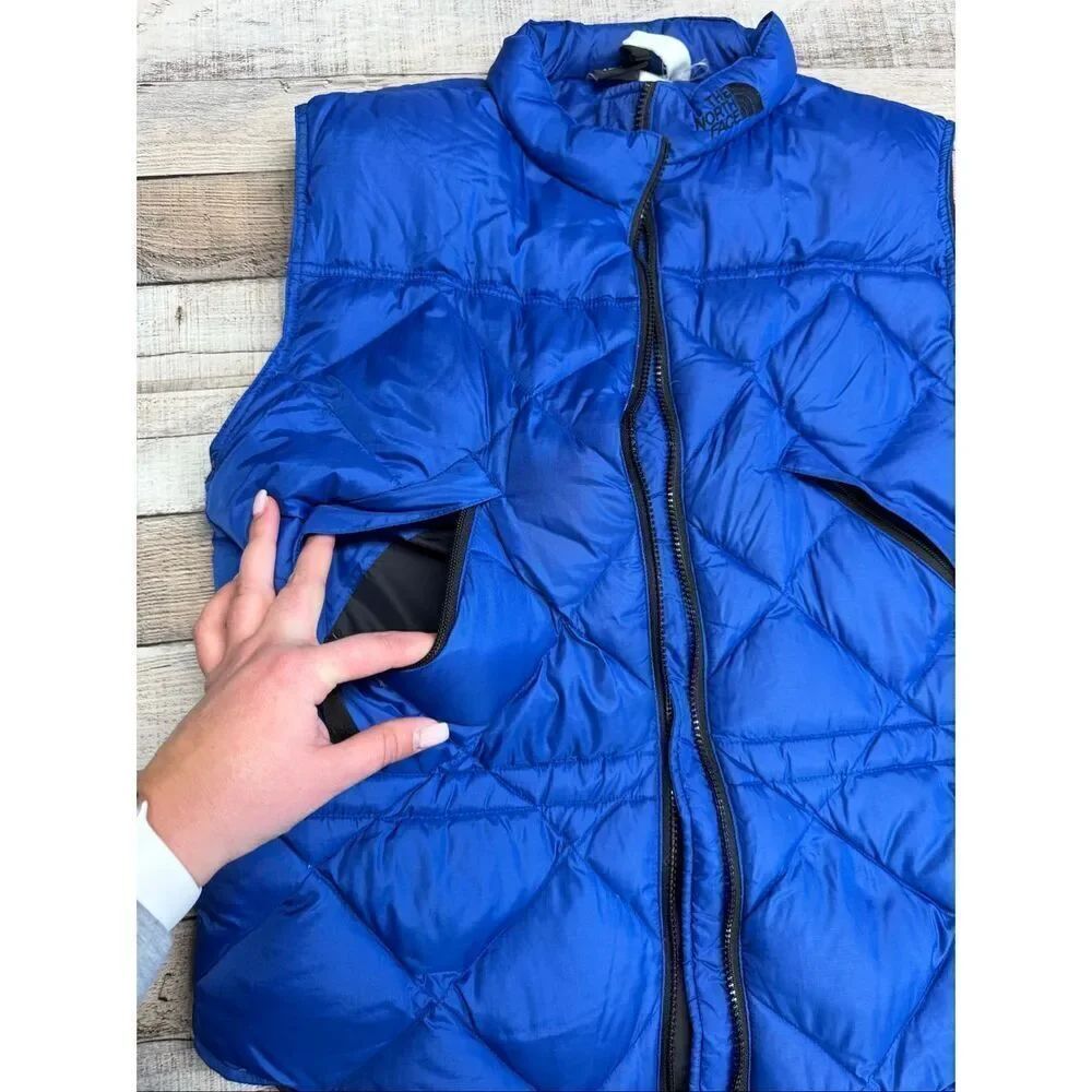 Vintage The North Face 700 Fill Goose Down Puffer Vest Blue Outdoor Retro Unisex - Picture 7 of 11